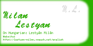 milan lestyan business card