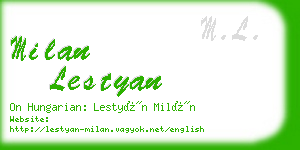 milan lestyan business card